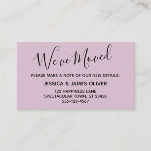 Elegant, Mauve Typography "We've Moved" Card