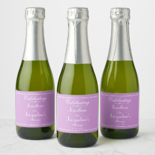 Elegant Mauve Wedding Personalized Cool Cute Mini  Sparkling Wine Label