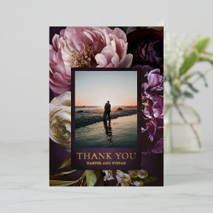 Elegant Maximalist Floral Wedding Thank You Card