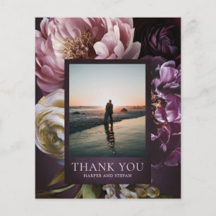 Elegant Maximalist Floral Wedding Thank You Card