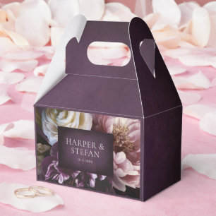 Elegant Maximalist Purple Floral Wedding Favor Box