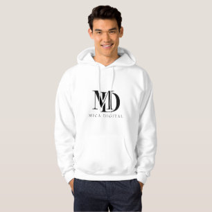 Elegant MD Monogram Minimalist Black Letter Logo Hoodie