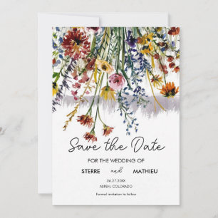 Elegant Meadow Wildflowers  Save The Date