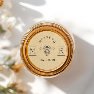 Elegant Meant to Bee Honey Wedding Favour Kraft Classic Round Sticker