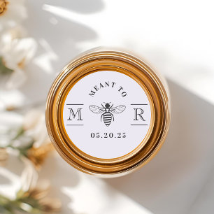 Elegant Meant to Bee Honey Wedding Favour Purple Classic Round Sticker