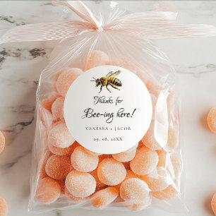 Elegant Meant to Bee Wedding Favor Classic Round Sticker