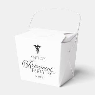 Elegant Medical Caduceus Retirement Party Favor Box