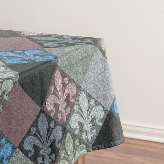 Elegant Medieval Fleur de Lys Pattern Tablecloth (In Situ)