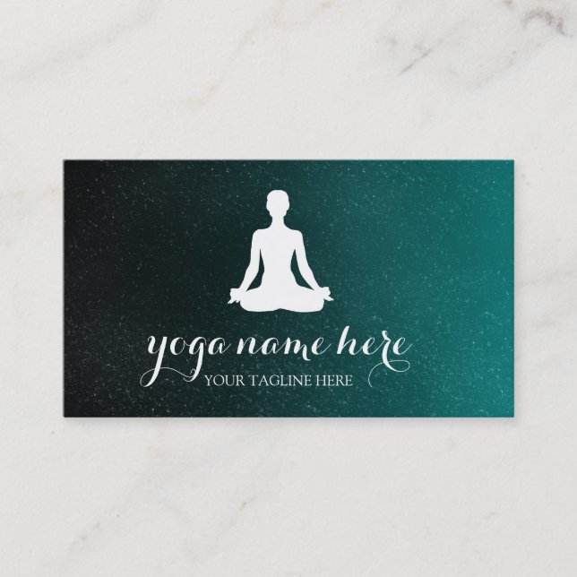 Elegant Meditation Om Logo Yoga Business Card (Front)