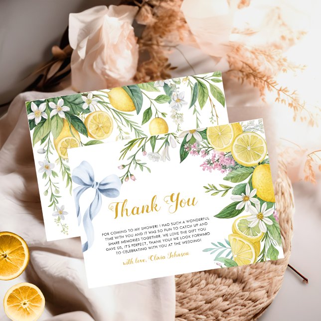 Elegant Mediterranean Bridal Shower Thank You Card (Creator Uploaded)
