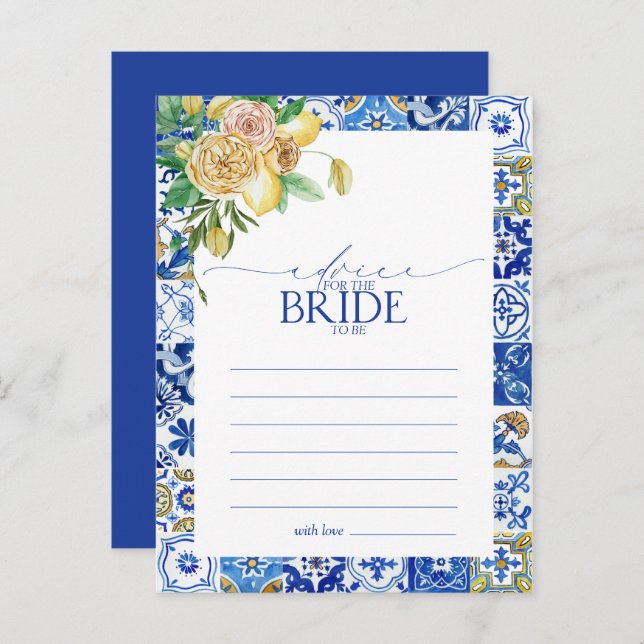 Elegant Mediterranean Lemon Advice To The Bride Postcard (Front/Back)