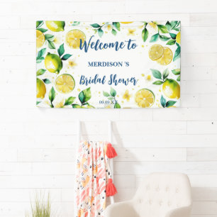 Elegant Mediterranean Lemon Floral Bridal Shower   Banner