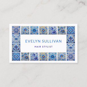 Elegant mediterrranean tiles frame business card