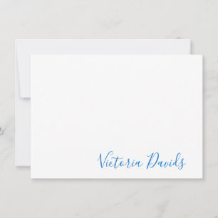 Elegant Medium Blue Personalized Signature Script Card