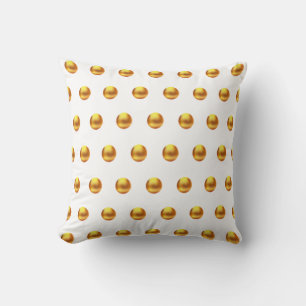 Elegant Medium Gold Polka Dots Throw Pillow