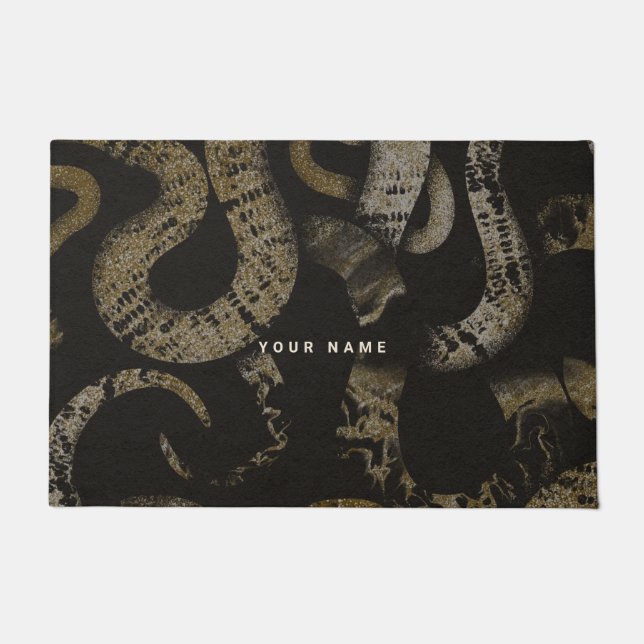 Elegant Medusa Snakes Luxury Art Doormat (Front)