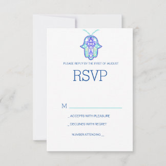 Elégant Mehndi design mariage RSVP carte-marine