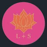 Elegant Mehndi Wedding Classic Round Sticker<br><div class="desc">Henna inspired wedding design in pink,  orange and gold. For matching rsvp cards,  invites,  inserts,  postage and other matching items click the link below to view the entire Elegant Mehndi Collection.</div>