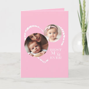Élégant "Meilleure Maman jamais" Coeur rose et bla