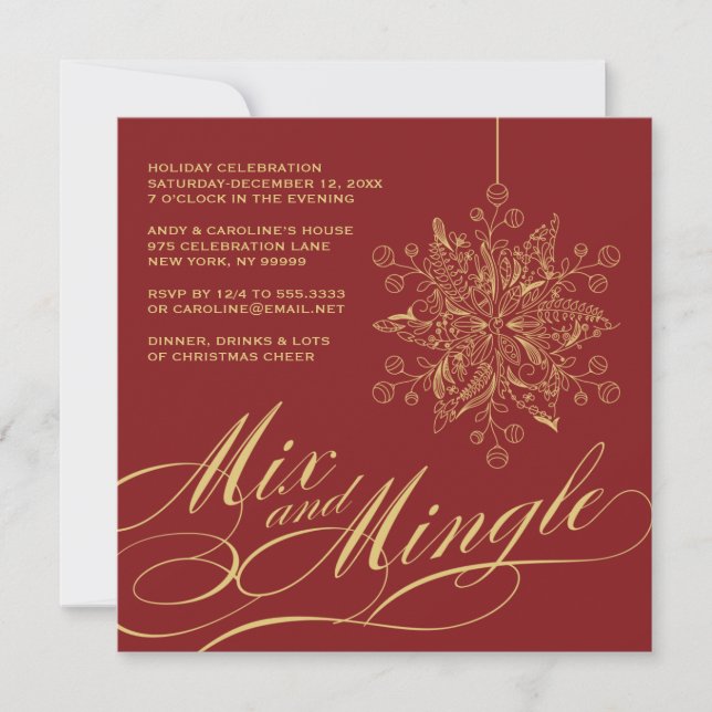 Elégant mélange et Mingle Holiday Party Invitation (Devant)