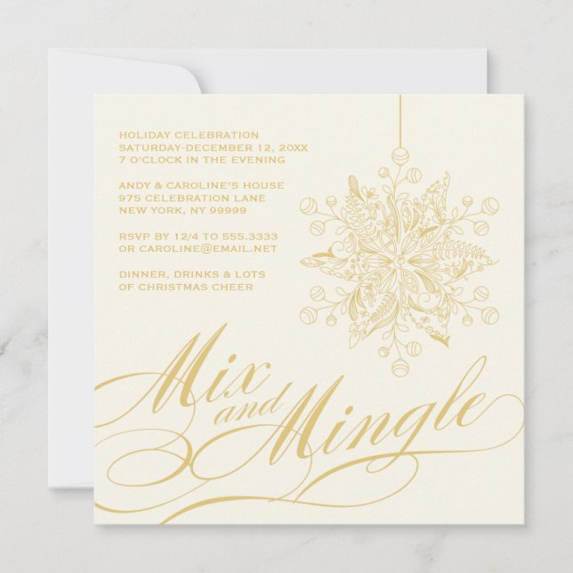 Elégant mélange et Mingle Holiday Party Invitation (Devant)