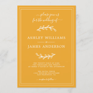 Elegant Mellow Yellow Wedding invitation