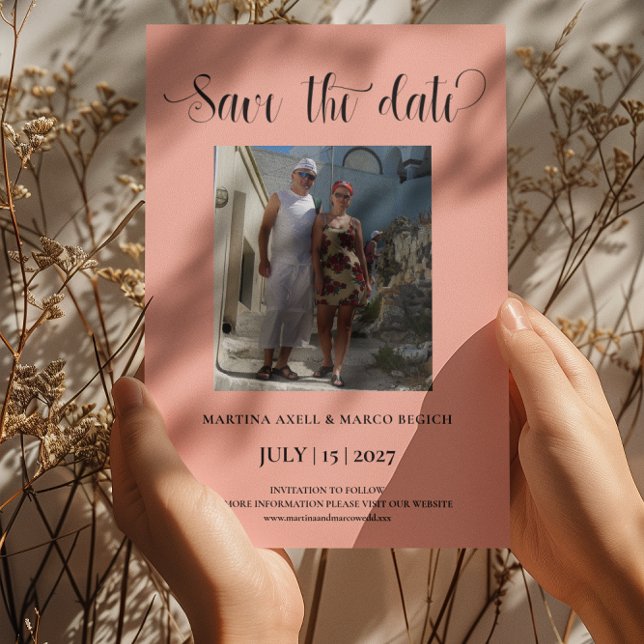 Elegant Melon Photo Save the date Invitation (Creator Uploaded)