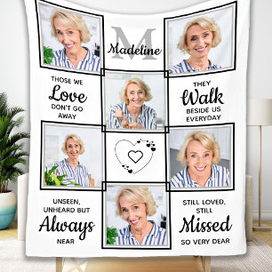 Elegant Memorial 6 Photo Collage Personalized  Fleece Blanket