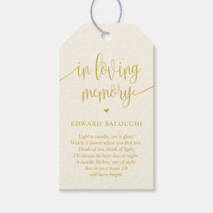 Elegant, Memorial Candle, Funeral Service Tag