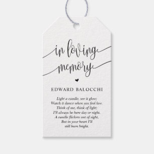Elegant, Memorial Candle, Funeral Service Tag