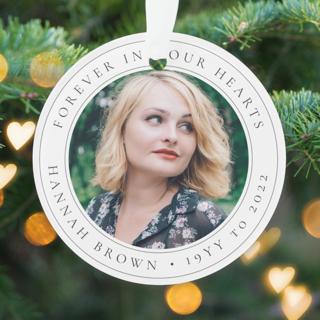 Elégant Memorial Chic Funeral Favoriser Photo Homm (Create a beautiful photo tribute ornament to remember someone special this holiday season)