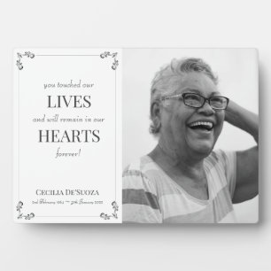 Elegant Memorial Custom Photo White Remembrance Plaque