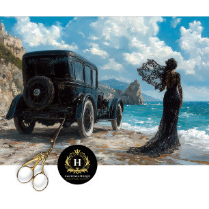 Elegant Memorial Funeral Carriage Decoupage Tissue Paper