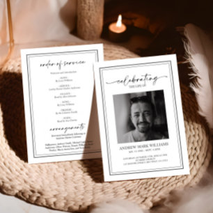 Elegant Memorial Funeral Order of Service Program