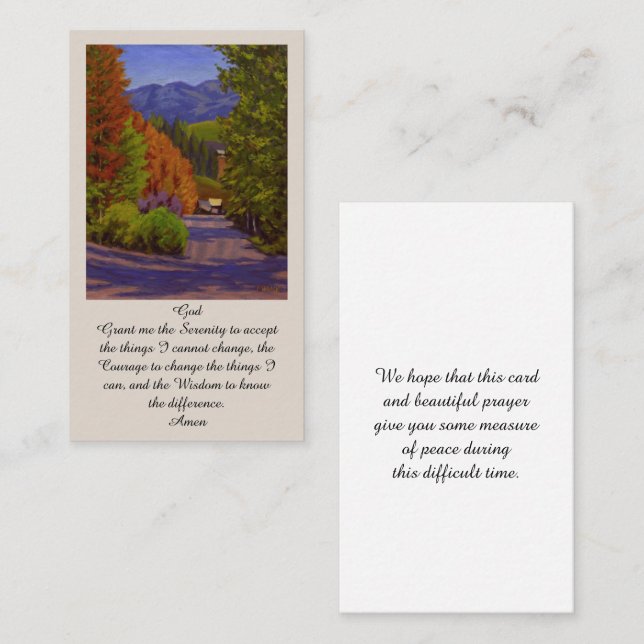 Elegant Memorial Funeral Service Card (Front/Back)