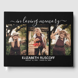 Elegant Memorial Photo Collage & Tribute Keepsake Guest Book