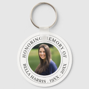 Elegant Memorial Photo Keepsake Design Keychain