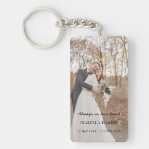Elegant Memorial Photo Keepsake Design Keychain