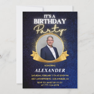 Elegant Men 72nd birthday invitations Chic