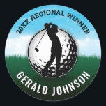 Elegant Men Golf Monogram Design Classic Round Sticker<br><div class="desc">Minimalist Custom Elegant Men Golf Monogram Design by Edward Eksi. Easy modification of TEXTS for your needs.</div>