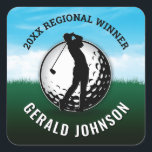 Elegant Men Golf Monogram Design Square Sticker<br><div class="desc">Minimalist Custom Elegant Men Golf Monogram Design by Edward Eksi. Easy modification of TEXTS for your needs.</div>