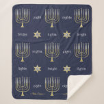 Elegant Menorahs Sherpa Hanukkah Blanket/Medium Sherpa Blanket<br><div class="desc">"Hanukkah Menorahs" Sherpa Fleece Blanket/Medium Personalize by deleting, "The Steins... 20XX" and adding your own message. Choose your favourite font style, size, and colour. (Or simply delete text :) Design and text can be repositioned and resized to fit the Large, Medium and Small size Sherpa Fleece Blankets. Background colour can...</div>