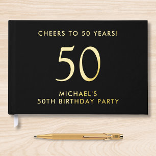 Elegant Mens 50th Birthday Party Guest Book