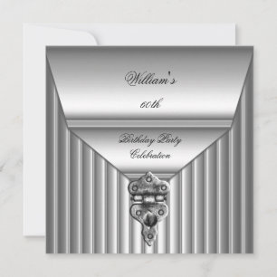Elegant Mens 60th Birthday Party Lock Mans 2 Invitation