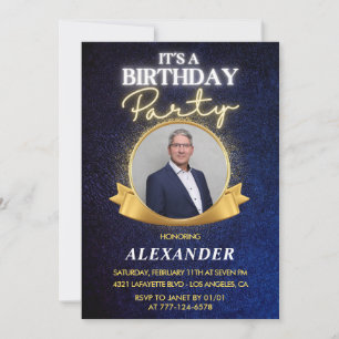 Elegant Mens 63rd birthday invitations   Chic