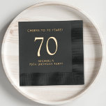 Elegant Mens 70th Birthday Party Foil Napkins<br><div class="desc">Elevate his 70th birthday party with these elegant foil napkins. Each napkin is stamped in your choice of gold or silver foil for a sophisticated touch and features "Cheers to 70 Years" and his name in modern lettering, </div>