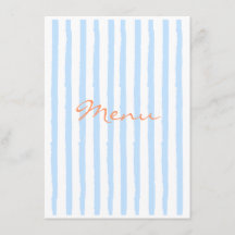 Elégant menu bleu et orange