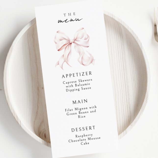Élégant menu Bow rose (Créateur téléchargé)