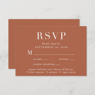 Élégant Menu Choice Terracotta Mariage