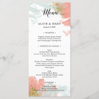 Elégant menu de mariage